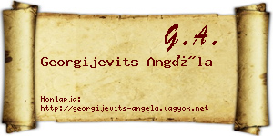 Georgijevits Angéla névjegykártya
